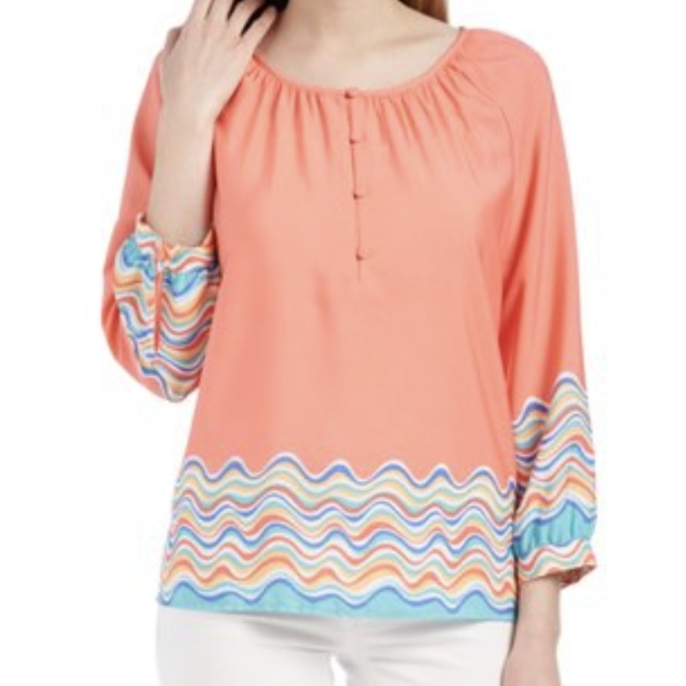 Caribbean Joe Coral Wave Top